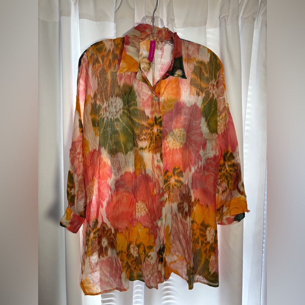 ZACKET & PLOVER Floral Blouse Sz Small
